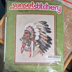 Indian Chief Crewel Kit Complete